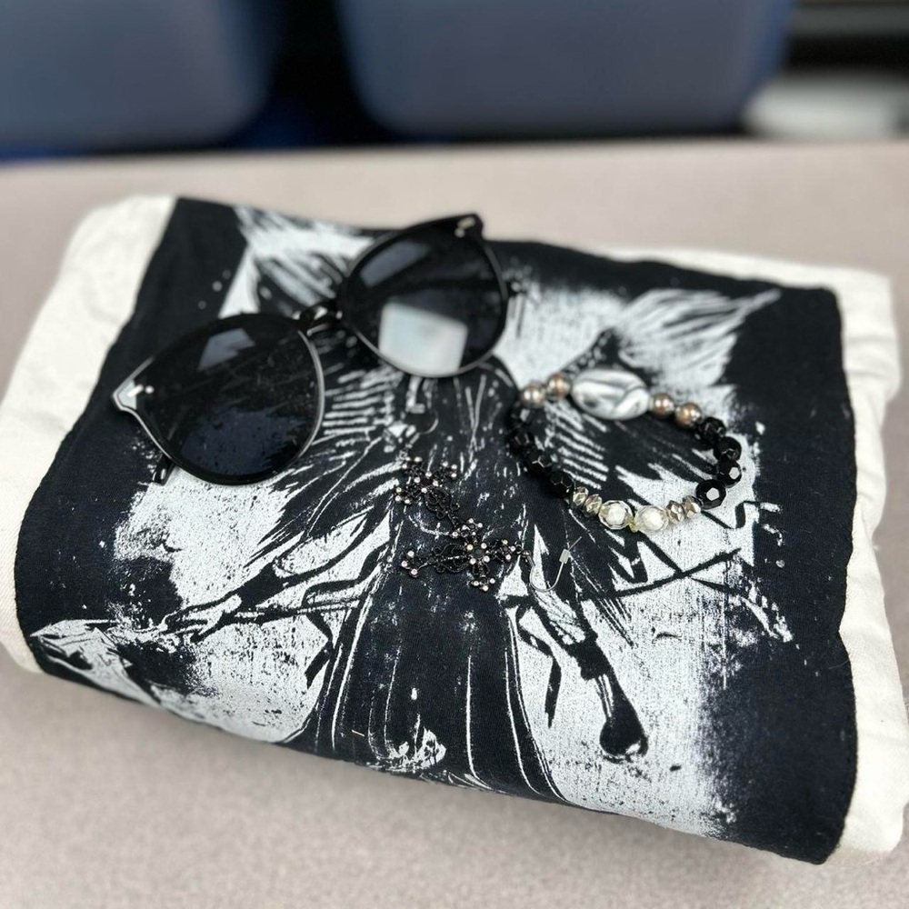 Custom White Denim Jacket with Angel of Death Sleep Token Tshirt Graphic - Picture 7 of 8